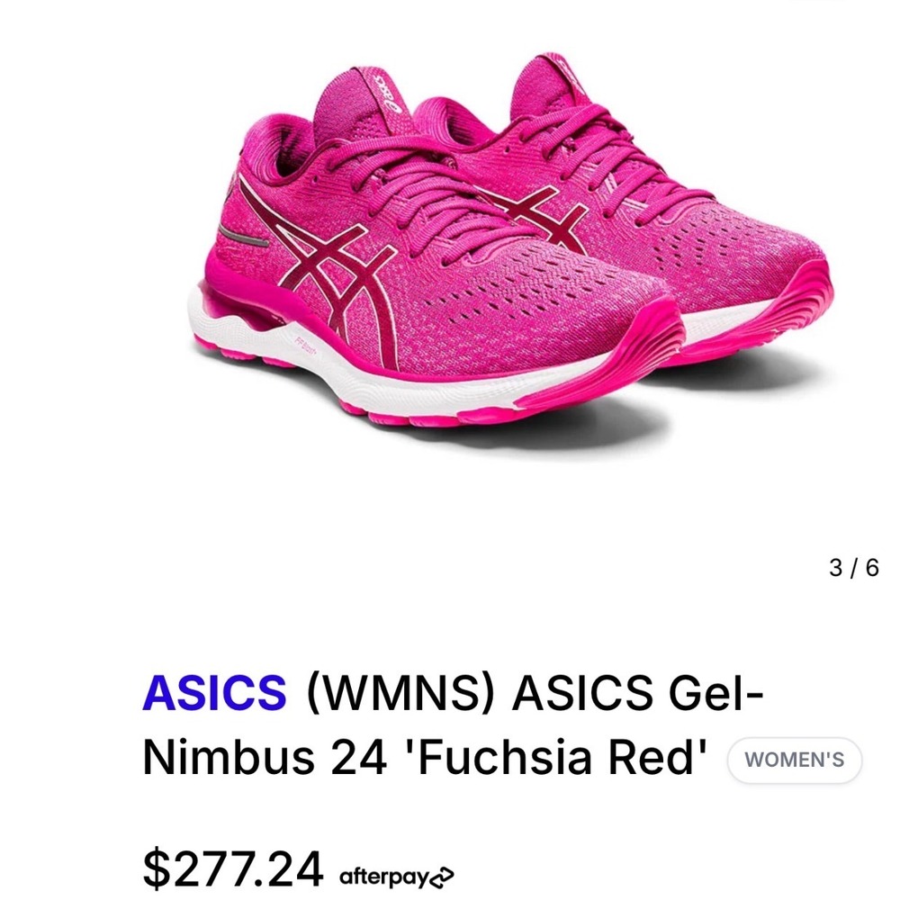 ASICS Gel-Nimbus 24 Womens Size 9 Running Shoes Fuchsia Red Athletic Trainers - Picture 2 of 15
